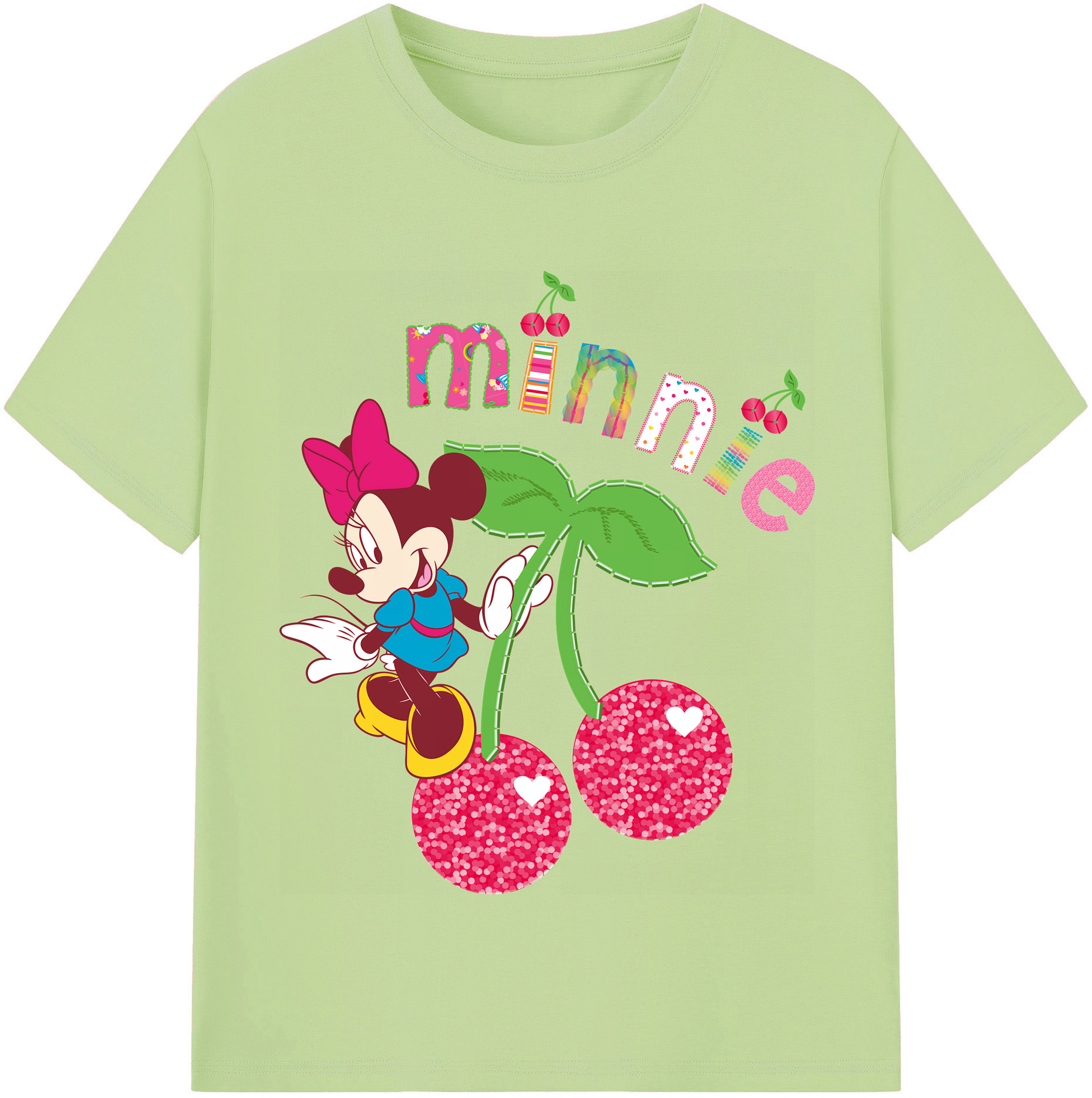 （画像用） ミッキーマウス Mickey Mouse 綿100％半袖Tシャツ（フロントプリント）